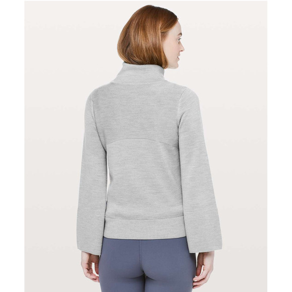 Lululemon Merino Wool Turtleneck Relaxed Sweater Grey Plus Size 12 NWOT - Picture 3 of 11
